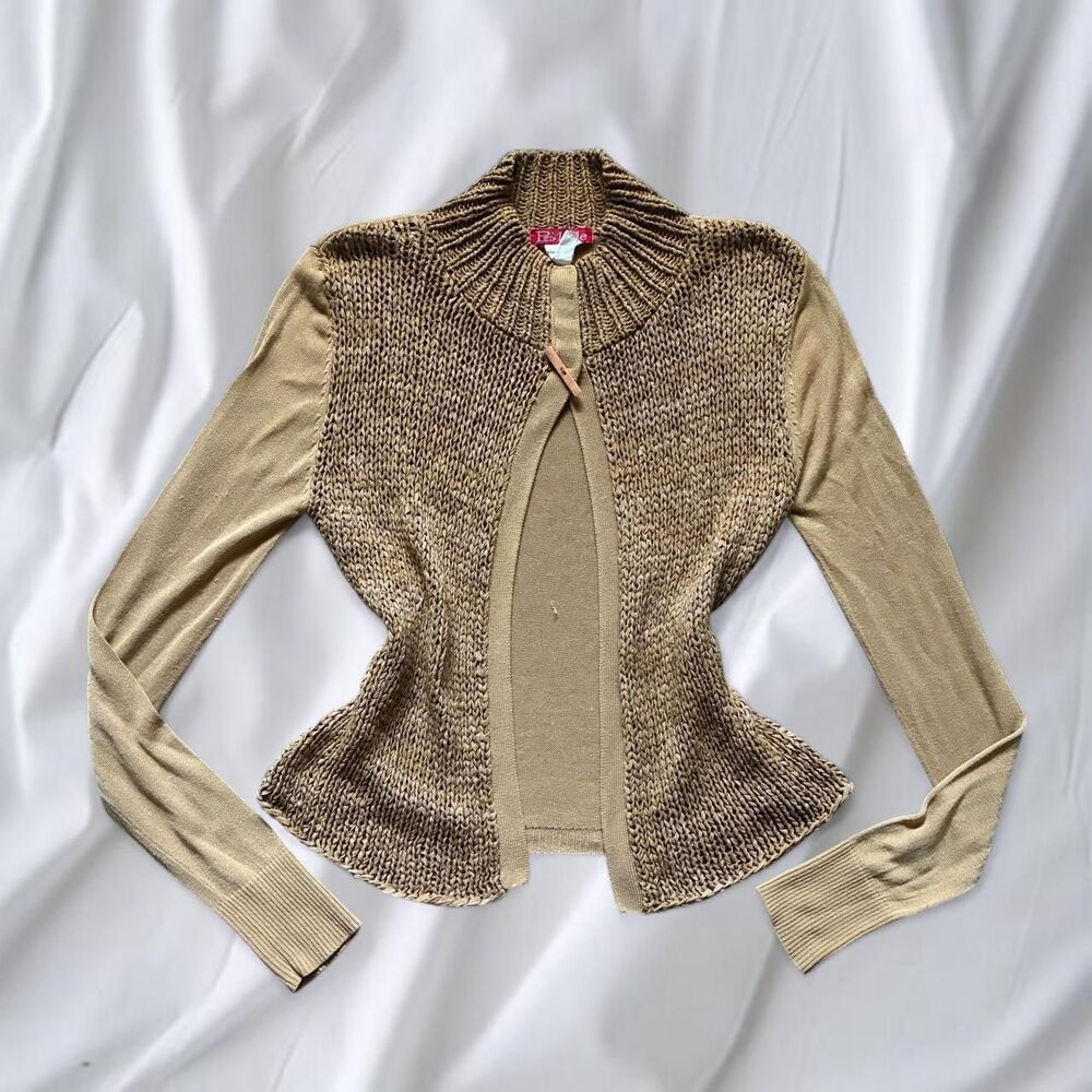 Y2K Tan Cardigan